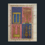 Carte Postale Instruments du Temple<br><div class="desc">Ms.OR.26 fol.26r Instruments du Temple de l'Ecole Italienne,  de la Bible hébraïque située à la Biblioteca Estense Universitaria,  Modène,  Italie. Les instruments du Temple,  Ms.OR.26 fol.26r,  de la Bible hébraïque,  ont été créés autour du 15ème siècle.</div>