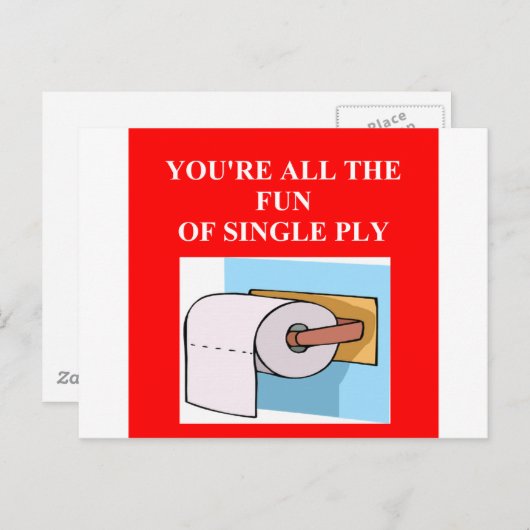 Carte Postale insulte de papier toilette (Devant / Derrière)