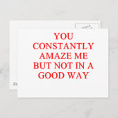 Carte Postale insulte extraordinaire (Devant / Derrière)