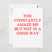 Carte Postale insulte extraordinaire (Devant / Derrière)