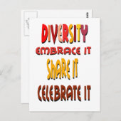 Carte postale Intégrer la diversité (Devant / Derrière)