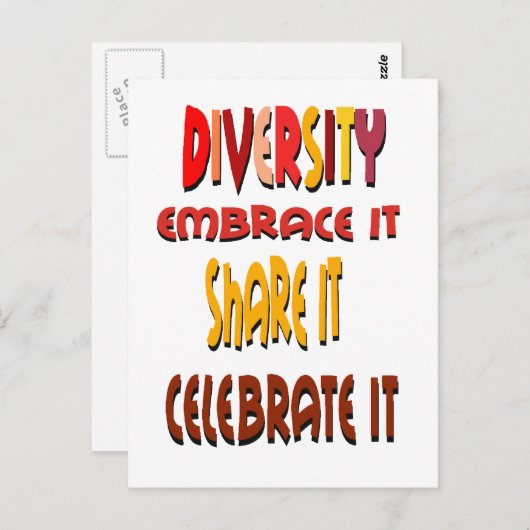 Carte postale Intégrer la diversité (Devant / Derrière)