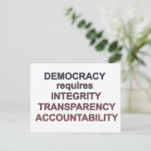 Carte Postale Intégrité de la démocratie Transparence Responsabi (Debout devant)