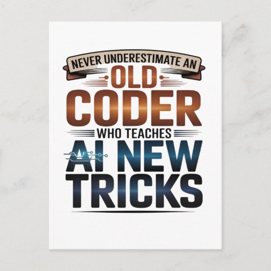 Carte Postale Intelligence Artificielle Ancien Codeur Design (Devant)