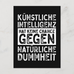 Carte Postale Intelligence artificielle contre stupidité naturel