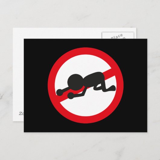 Carte Postale Interdiction de la frustration - arrière - plan bl (Devant / Derrière)