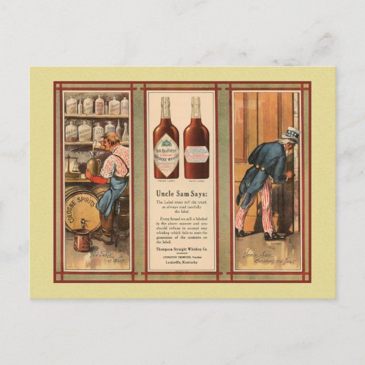 Carte Postale Interdiction de l'Oncle Sam du Kentucky Bourbon (Devant)