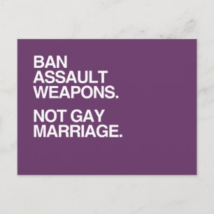 CARTE POSTALE INTERDIRE LES ARMES D'AGRESSION NON LE MARIAGE HOM