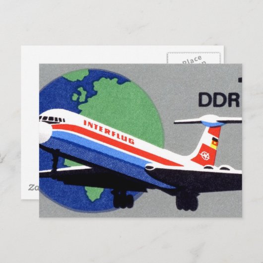 Carte Postale INTERFLUG - Compagnie aérienne nationale de DDR, A (Devant / Derrière)