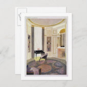 Carte Postale Intérieur avec mobilier conçu par Ruhlmann, de (Devant / Derrière)
