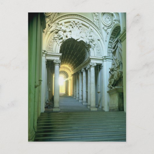 Carte Postale Intérieur avec vue sur l'escalier (Devant)