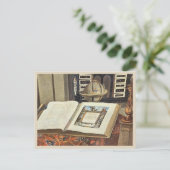 Carte Postale Intérieur de bibliothèque antique peinture livre e (Debout devant)