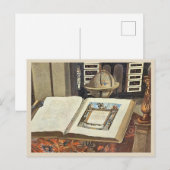 Carte Postale Intérieur de bibliothèque antique peinture livre e (Devant / Derrière)