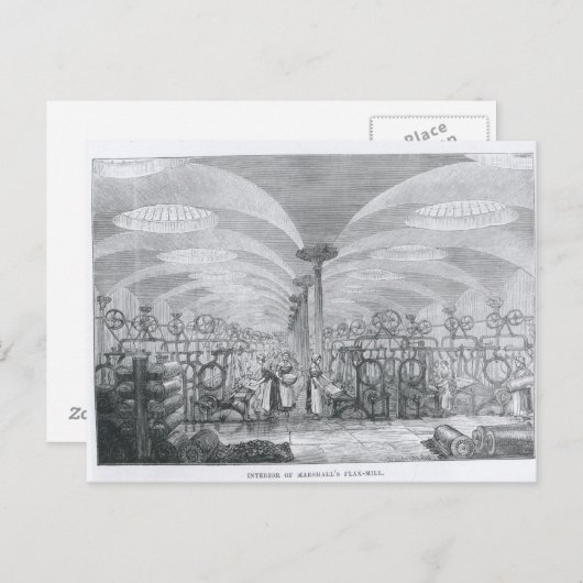 Carte Postale Intérieur de Flax-Mill de Marshall (Devant / Derrière)