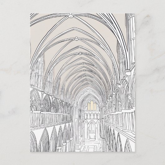 Carte Postale Intérieur de la cathédrale de Salisbury | Pos de d (Devant)