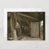 Carte Postale Intérieur de la grange avec le beurre d'odeur dome (Devant / Derrière)