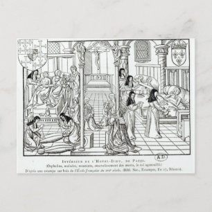 Carte Postale Intérieur de l'hôpital de l'Hôtel Dieu