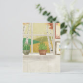 Carte Postale Intérieur de maison de printemps de fenêtre conviv (Debout devant)