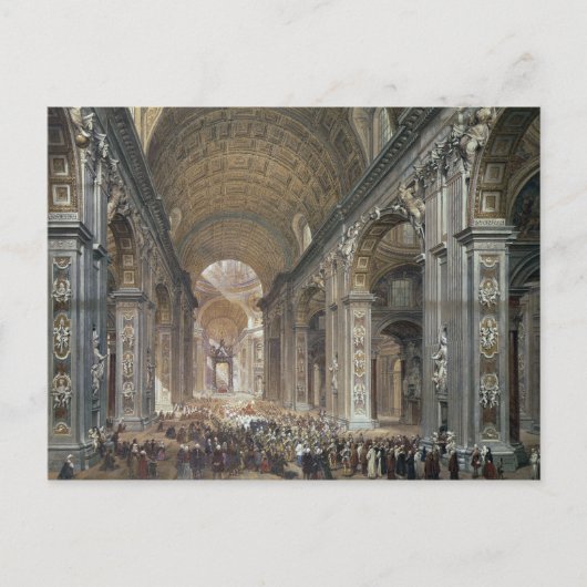 Carte Postale Intérieur de Saint-Pierre, Rome, 1867 (Devant)