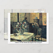 Carte Postale Intérieur Du Peintre Par Eugene Paul Gauguin (Devant / Derrière)