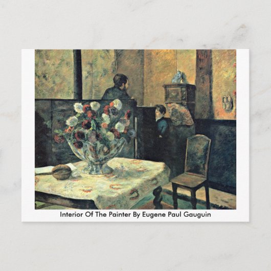 Carte Postale Intérieur Du Peintre Par Eugene Paul Gauguin (Devant)