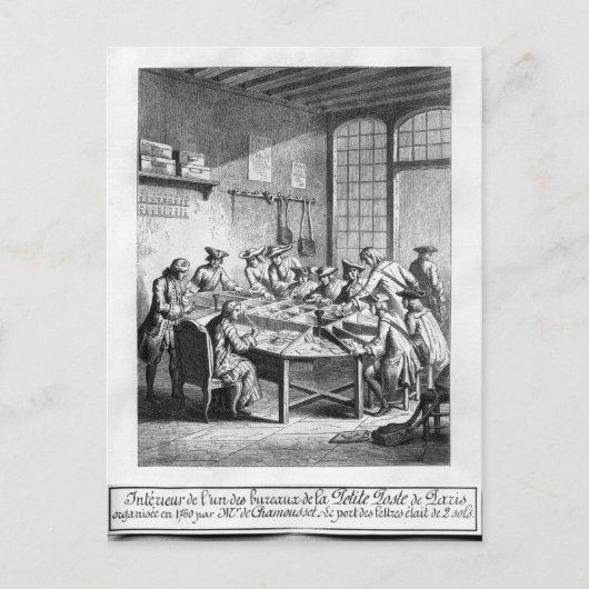 Carte Postale Intérieur du petit bureau de poste de Paris (Devant)