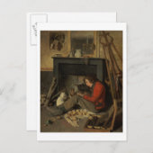Carte Postale Intérieur d'un Studio, 1845 (huile sur toile) (Devant / Derrière)