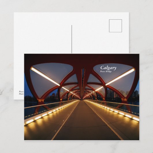 Carte postale intérieure du pont Peace (Devant / Derrière)