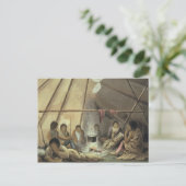 Carte Postale Interior of a Cree Indian Tent, March 25th 1820, f