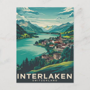 Carte Postale Interlaken Suisse Green