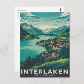 Carte Postale Interlaken Suisse Green (Devant / Derrière)