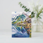 Carte Postale Interlaken Suisse peinture aquarelle (Debout devant)