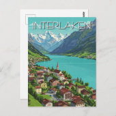 Carte Postale Interlaken Suisse Travel (Devant / Derrière)