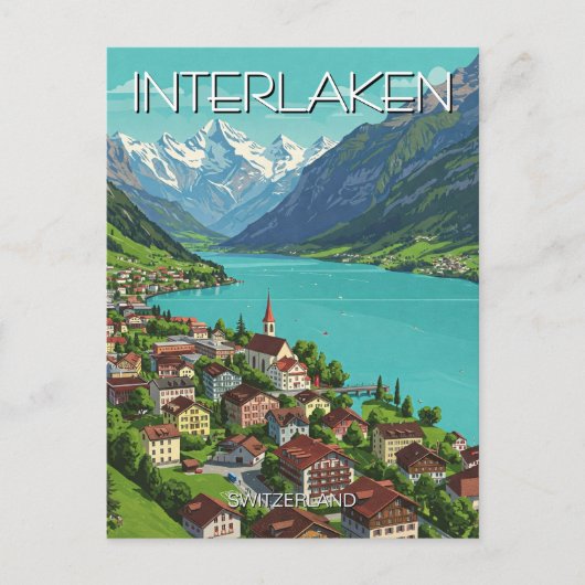 Carte Postale Interlaken Suisse Travel (Devant)