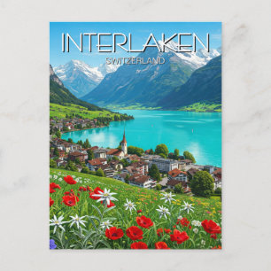 Carte Postale Interlaken Suisse Travel Springtime