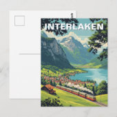 Carte Postale Interlaken Suisse Travel Vintage (Devant / Derrière)