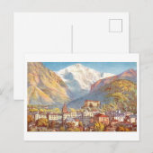 Carte Postale Interlaken vintage, Suisse, (Devant / Derrière)