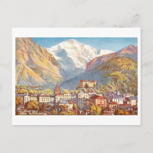 Carte Postale Interlaken vintage, Suisse, (Devant)
