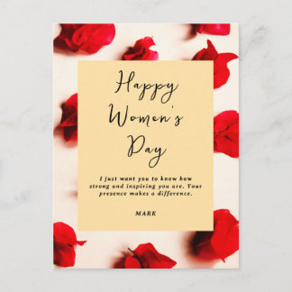 Carte Postale International Women’s Day Modern Elegant Strong