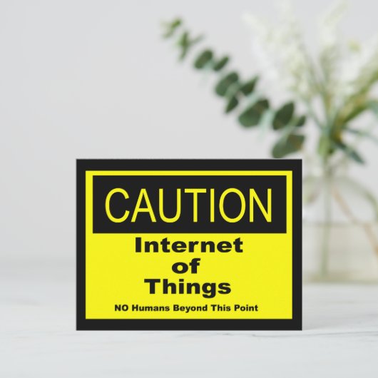 Carte Postale Internet des objets IoT Avertissement Signal d'ave (Debout devant)