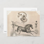 Carte Postale Interprète De Cirque Qui Saute Sur Un Gros Ruban (Devant / Derrière)