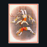 Carte Postale Interprètes de cirque vintage Trapeze<br><div class="desc">Dérivé d'une image dans la collection Library of Congress.</div>
