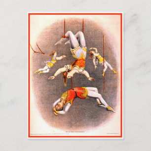 Carte Postale Interprètes de cirque vintage Trapeze