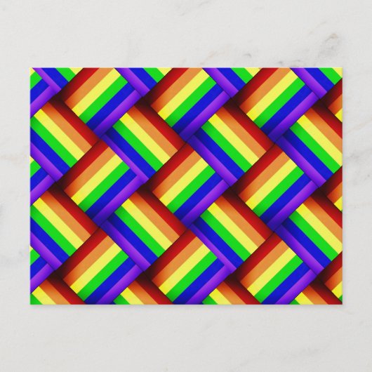 Carte Postale Interwoven LGBT Gay pride Rainbow Ribbon! (Devant)