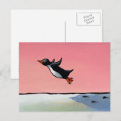 Carte Postale Intitulé : Optimiste éternel - art du pingouin amb (Devant / Derrière)