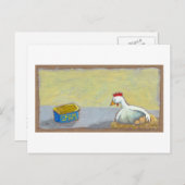 Carte Postale Intitulé : Spam et oeufs - poulet d'art de petit (Devant / Derrière)