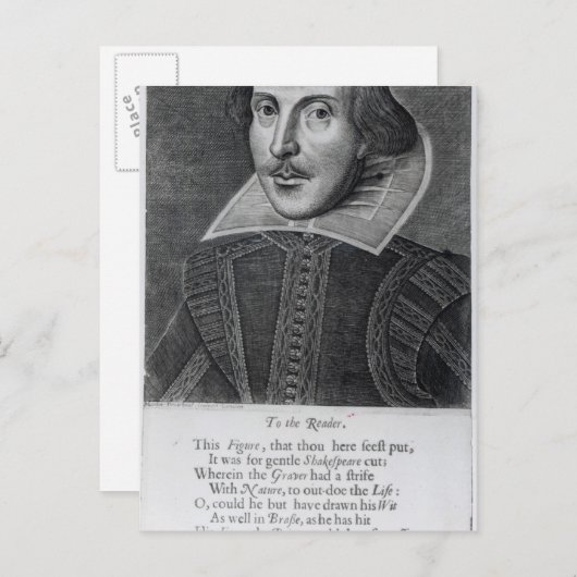 Carte Postale Introduction, "M. William Shakespeares (Devant / Derrière)