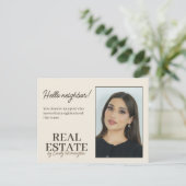 Carte Postale Introduction Moderne d'Agent Immobilier Terre à Te (Debout devant)