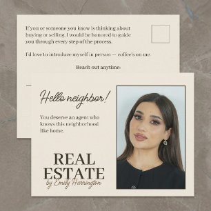 Carte Postale Introduction Moderne d'Agent Immobilier Terre à Te