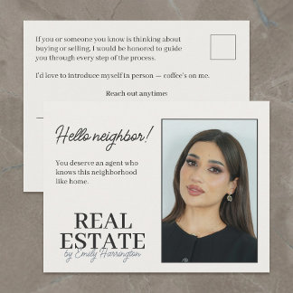 Carte Postale Introduction moderne neutre Agent immobilier